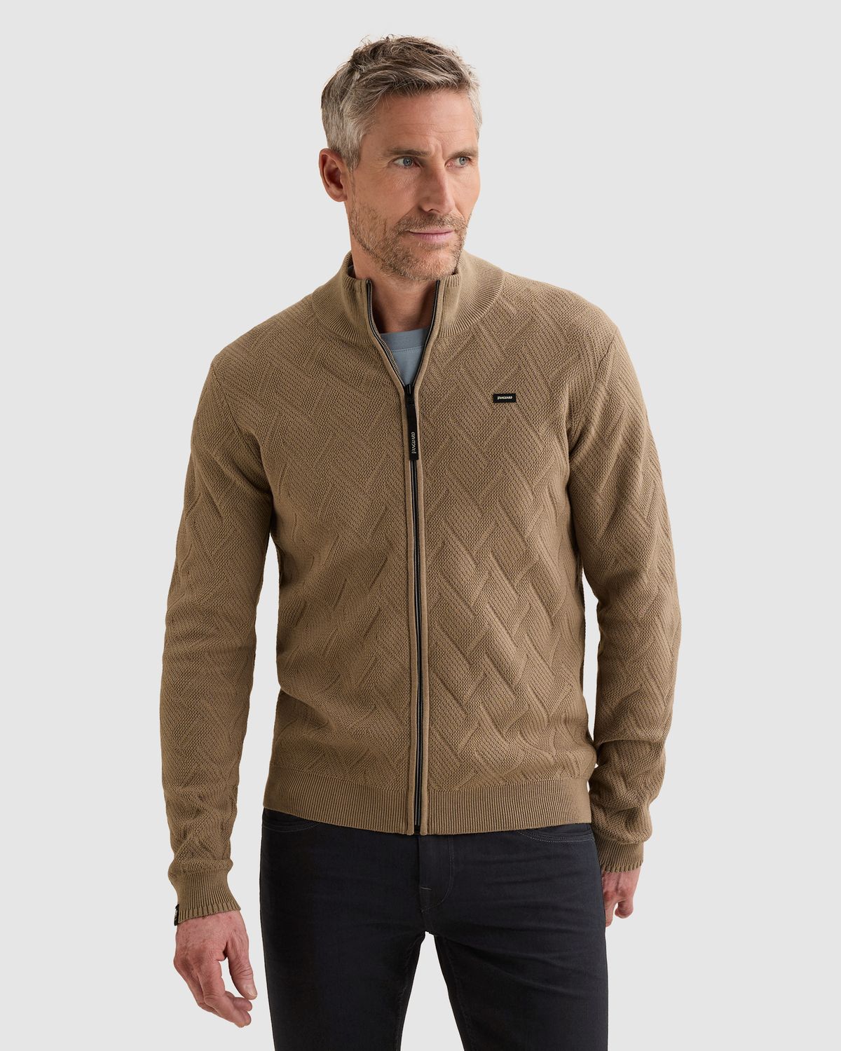 Vanguard Vest van bonded katoen met allover structuurpatroon