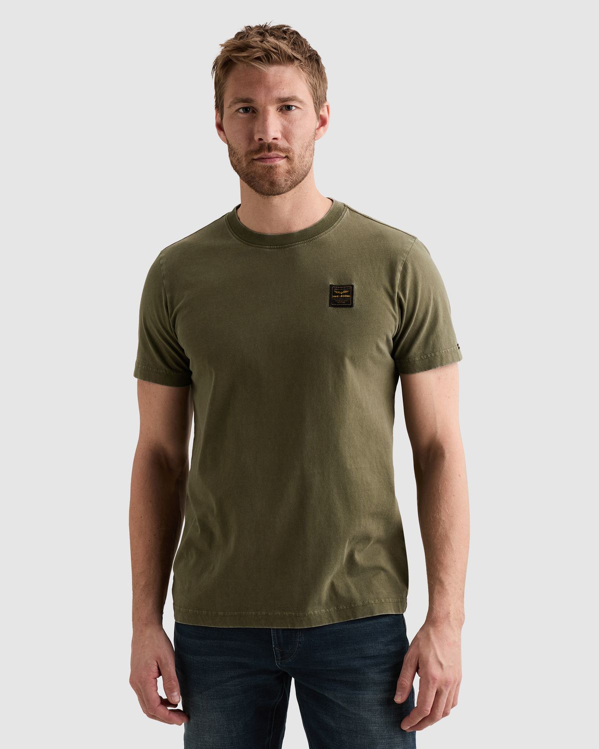 PME Legend T-shirt met garment-dye wassing en label