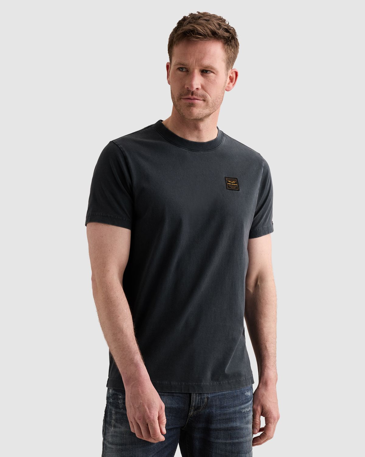 PME Legend T-shirt met garment-dye wassing en label