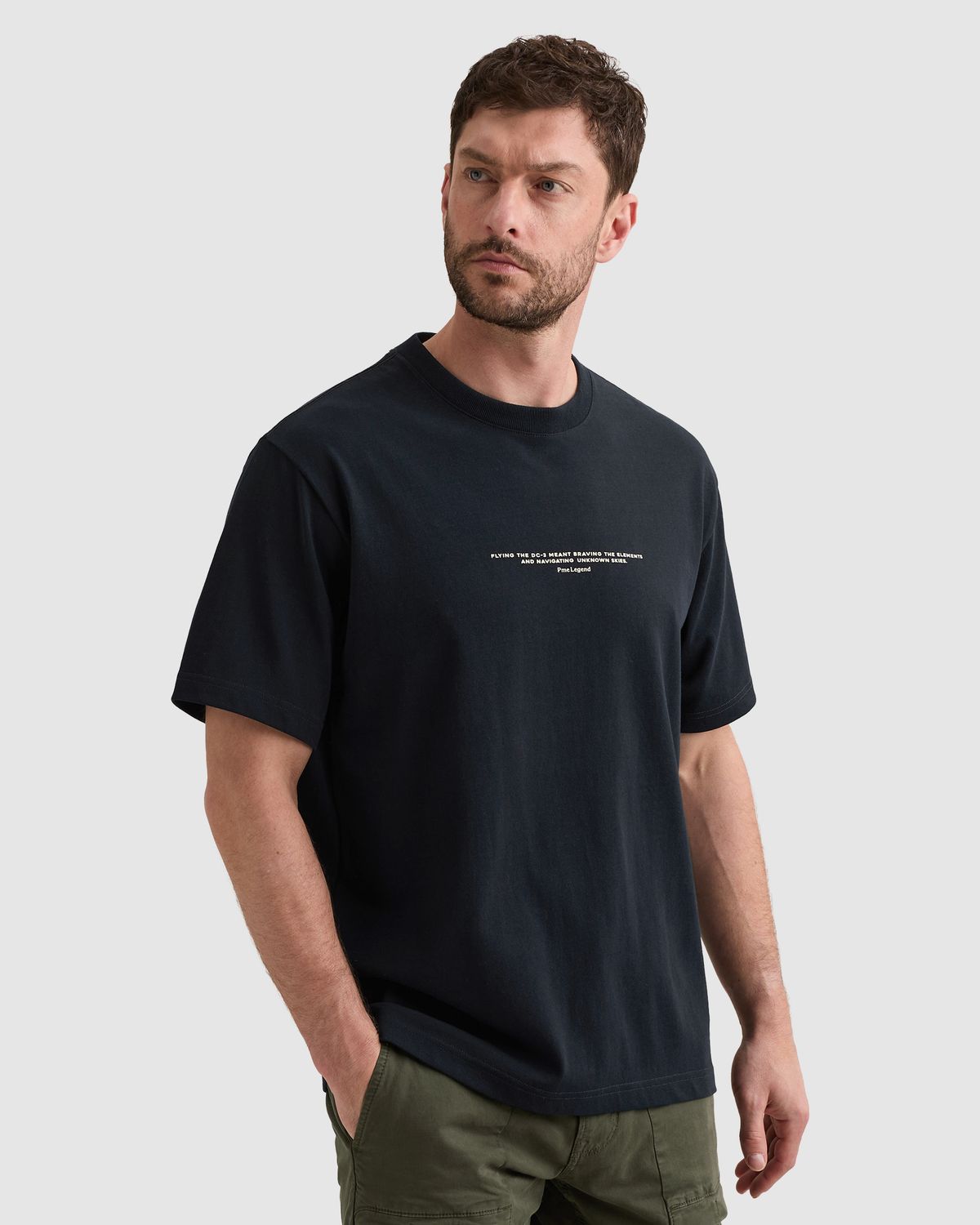 PME Legend Relaxed fit T-shirt van 100% katoen met backprint
