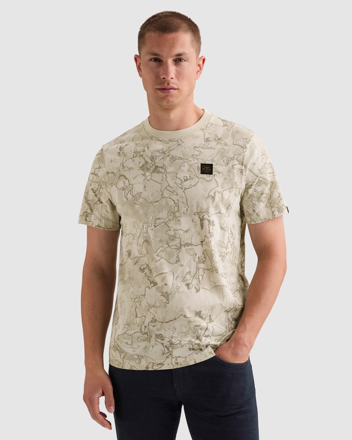 PME Legend Short sleeve r-neck single jersey Bone White PTSS2608578