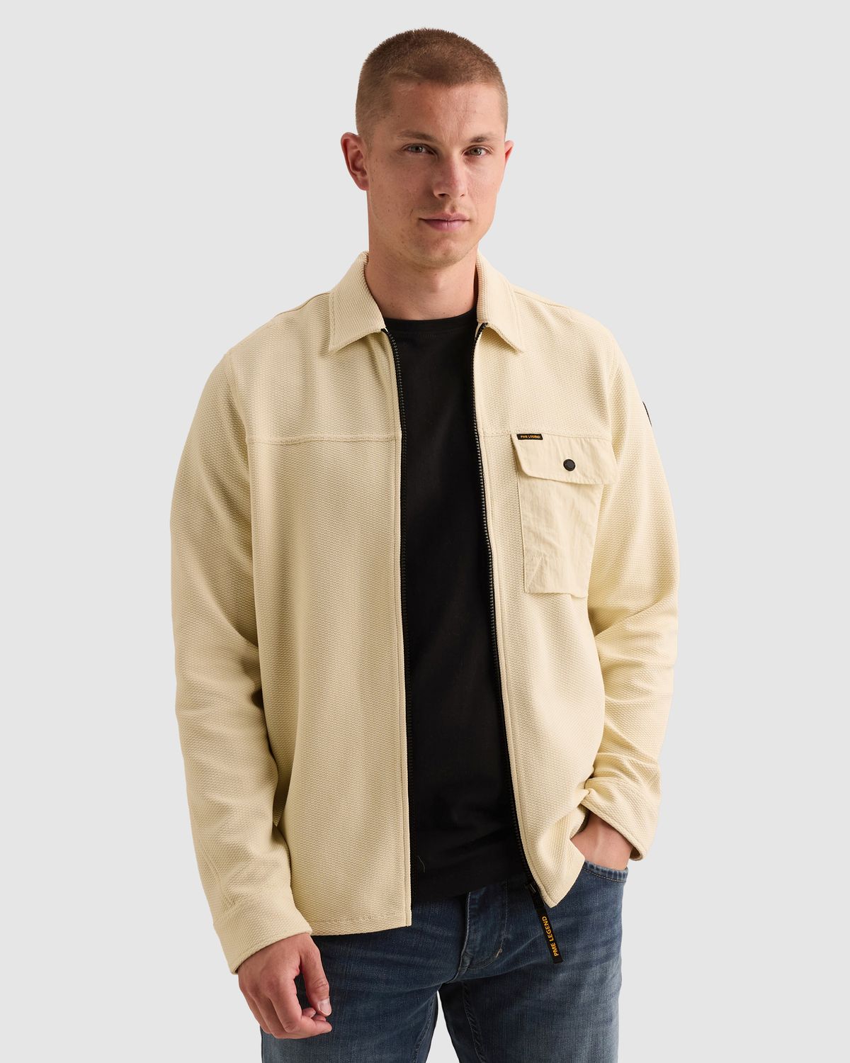 PME Legend Overshirt met wafelstructuur en cargo borstzak