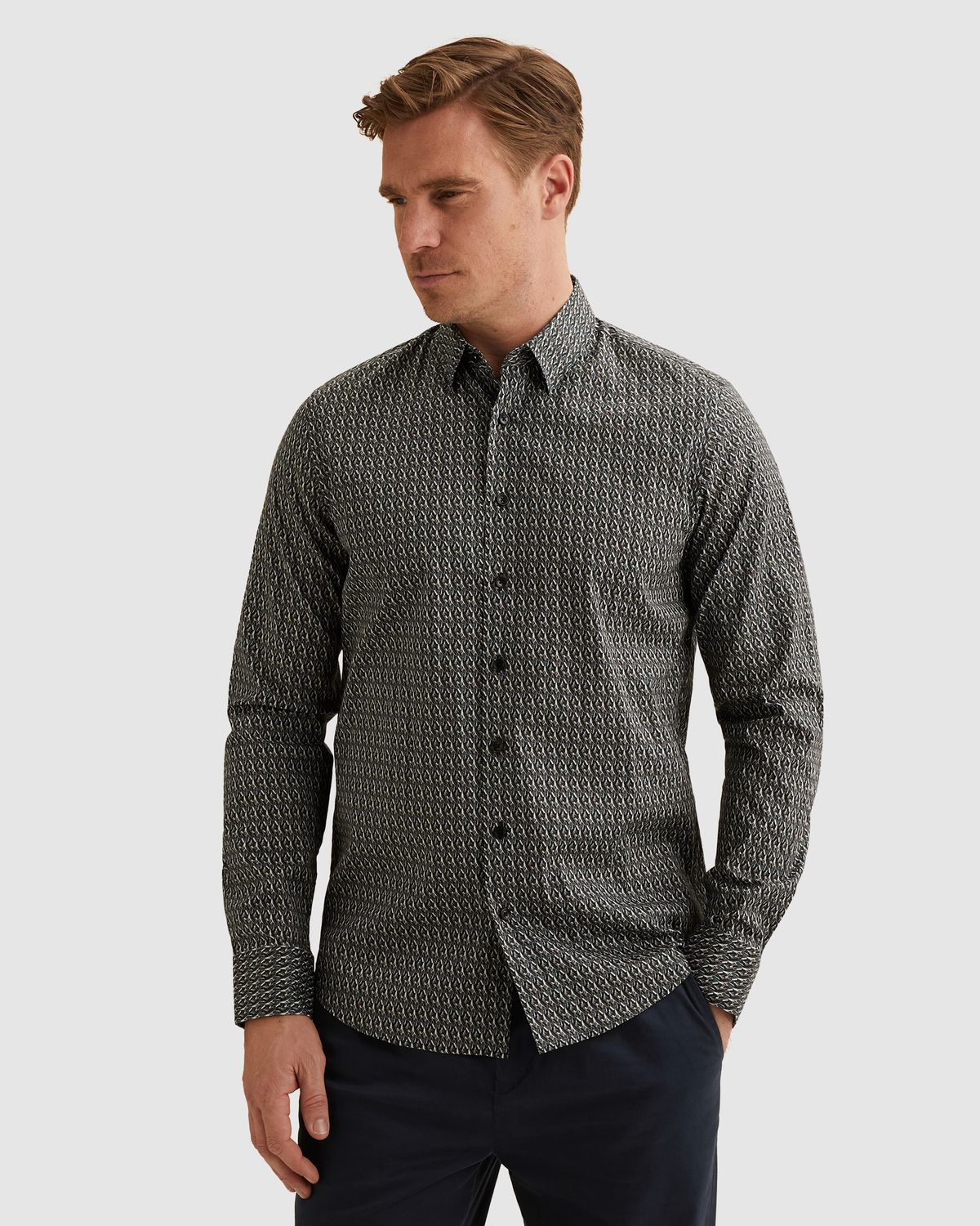 Vanguard Overhemd met allover print en knoopsluiting