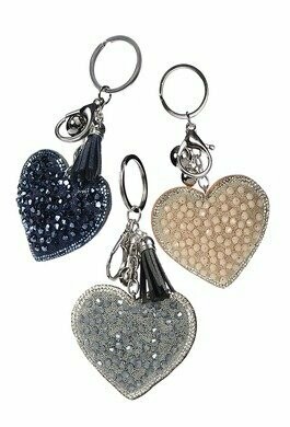 Crystal And Beadwork Heart Keyring