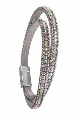 Double Wrap Crystal Bracelet -Silver