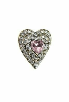 Jewelled Heart Brooch