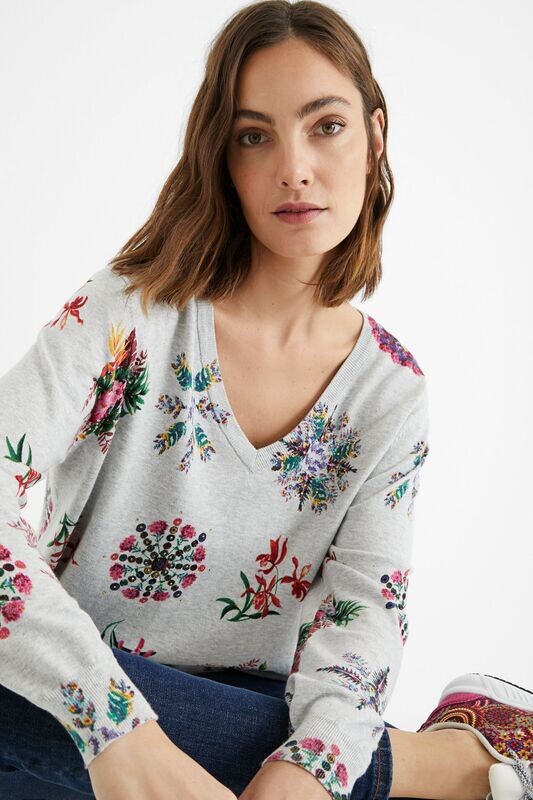 Fine Knit Print Jumper