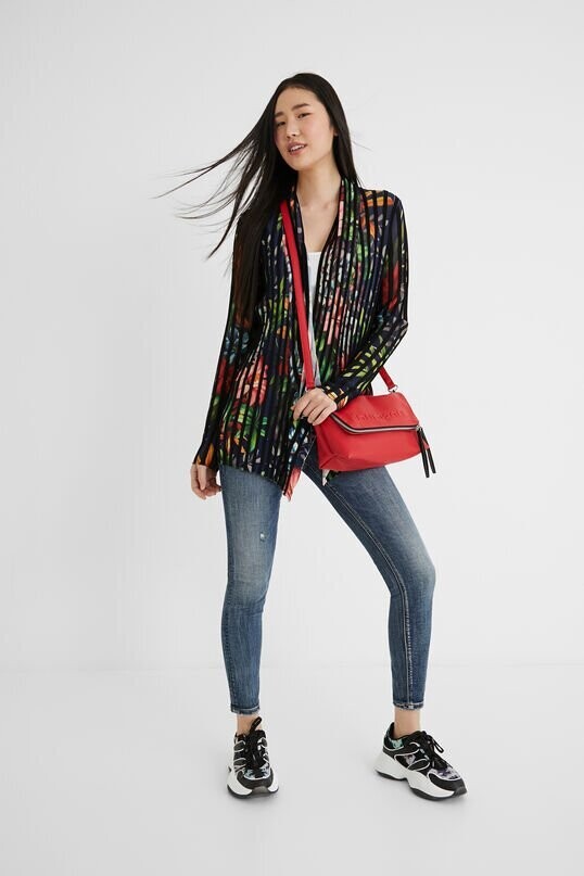 Open Pleated Flower Cardigan