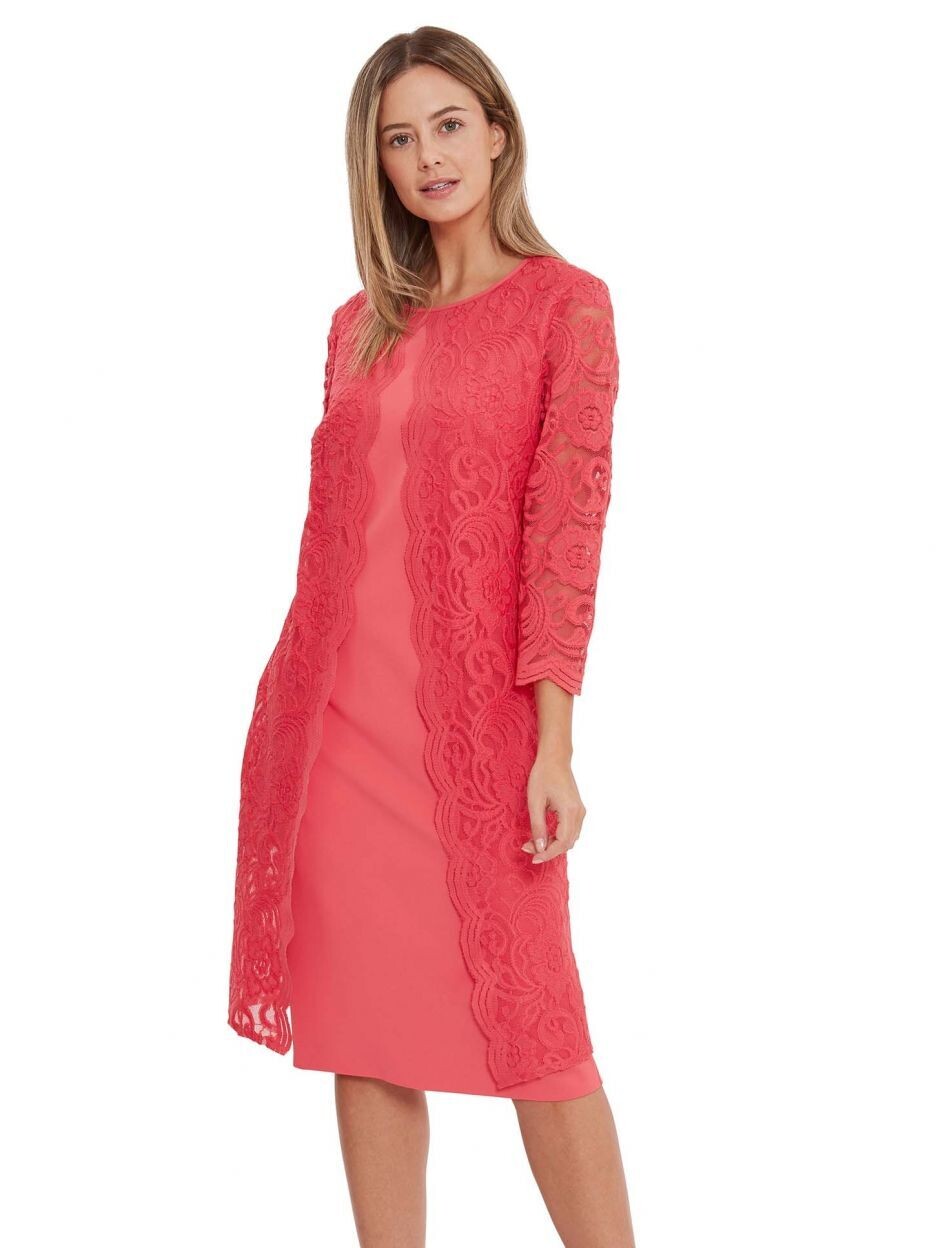 Clarabelle Lace Dress- Orange Red