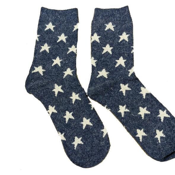 Navy Wool Blend Socks