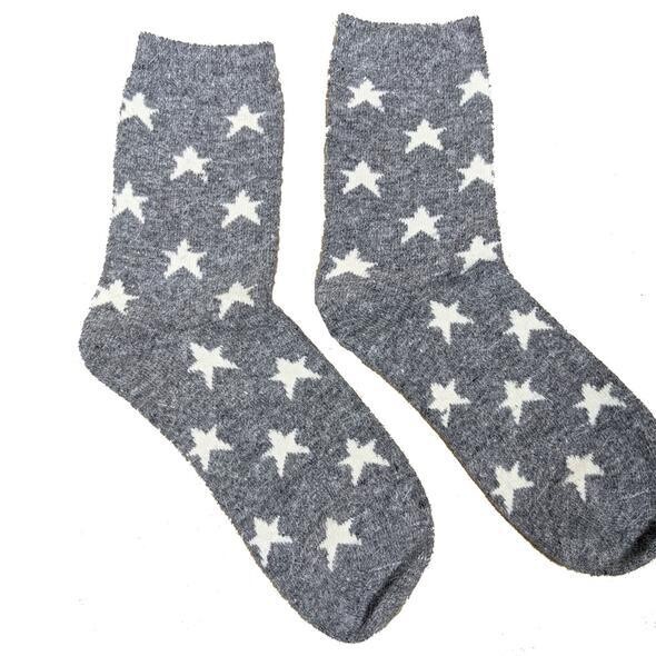 Grey Wool Blend Socks