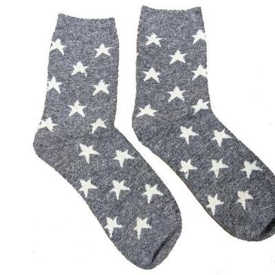 Grey Wool Blend Socks