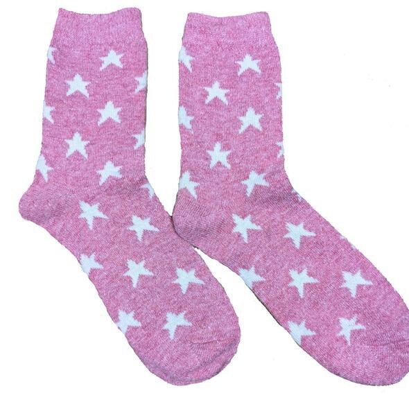 Pink Wool Blend Socks