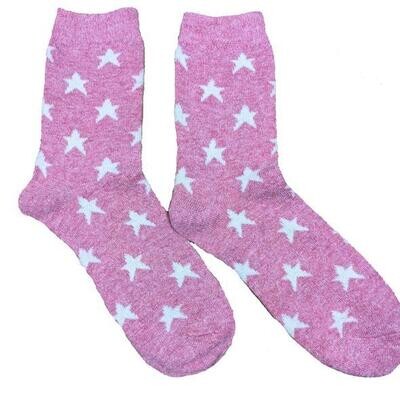 Pink Wool Blend Socks