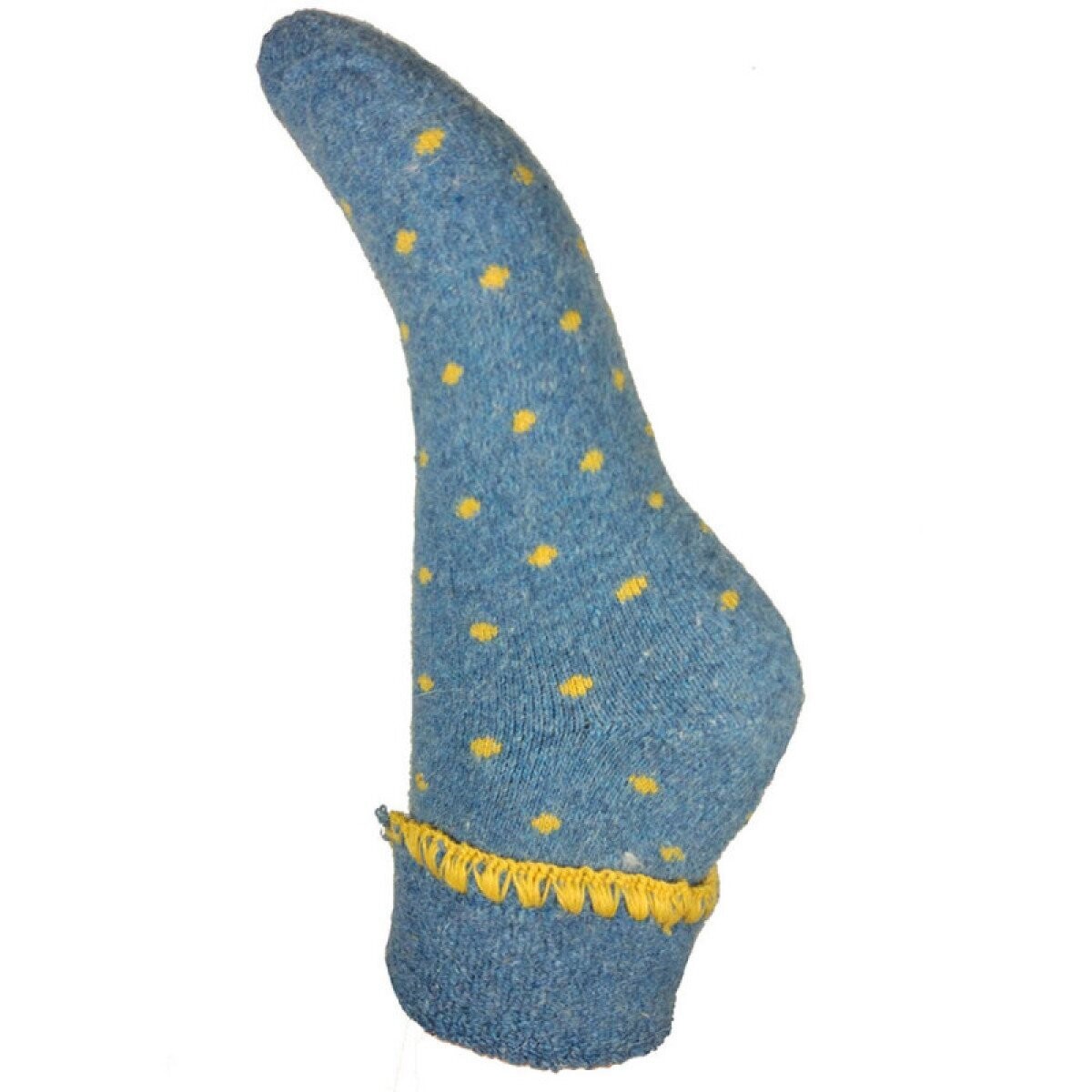 Blue And Yellow Dots Cuff Socks