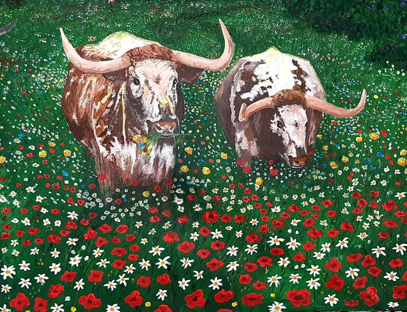 Longhorn Cows (Original Artwork) Longhorn Cows (Original Artwork)