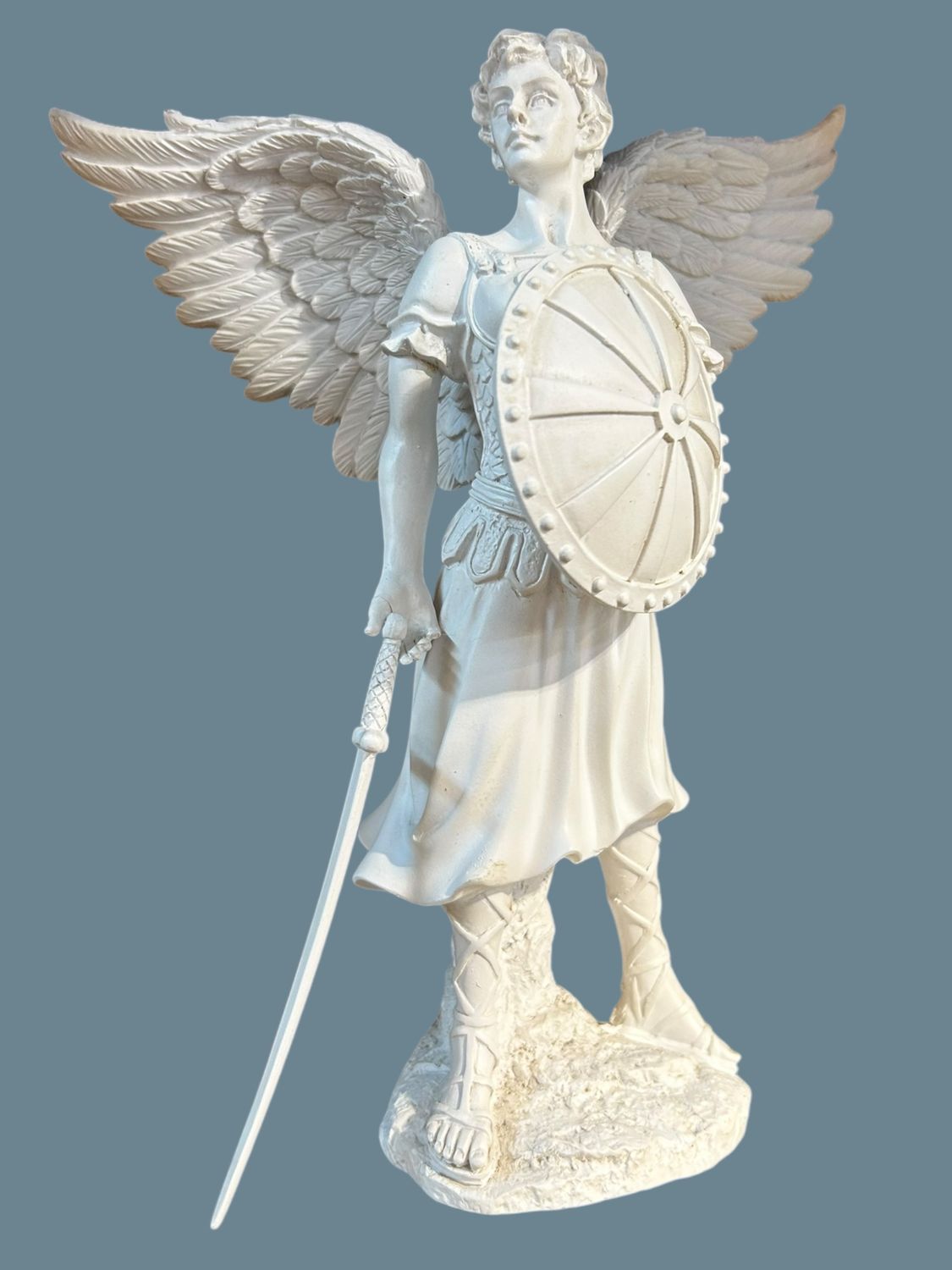 ARCHANGE MICHAEL STATUE BLANCHE 9"