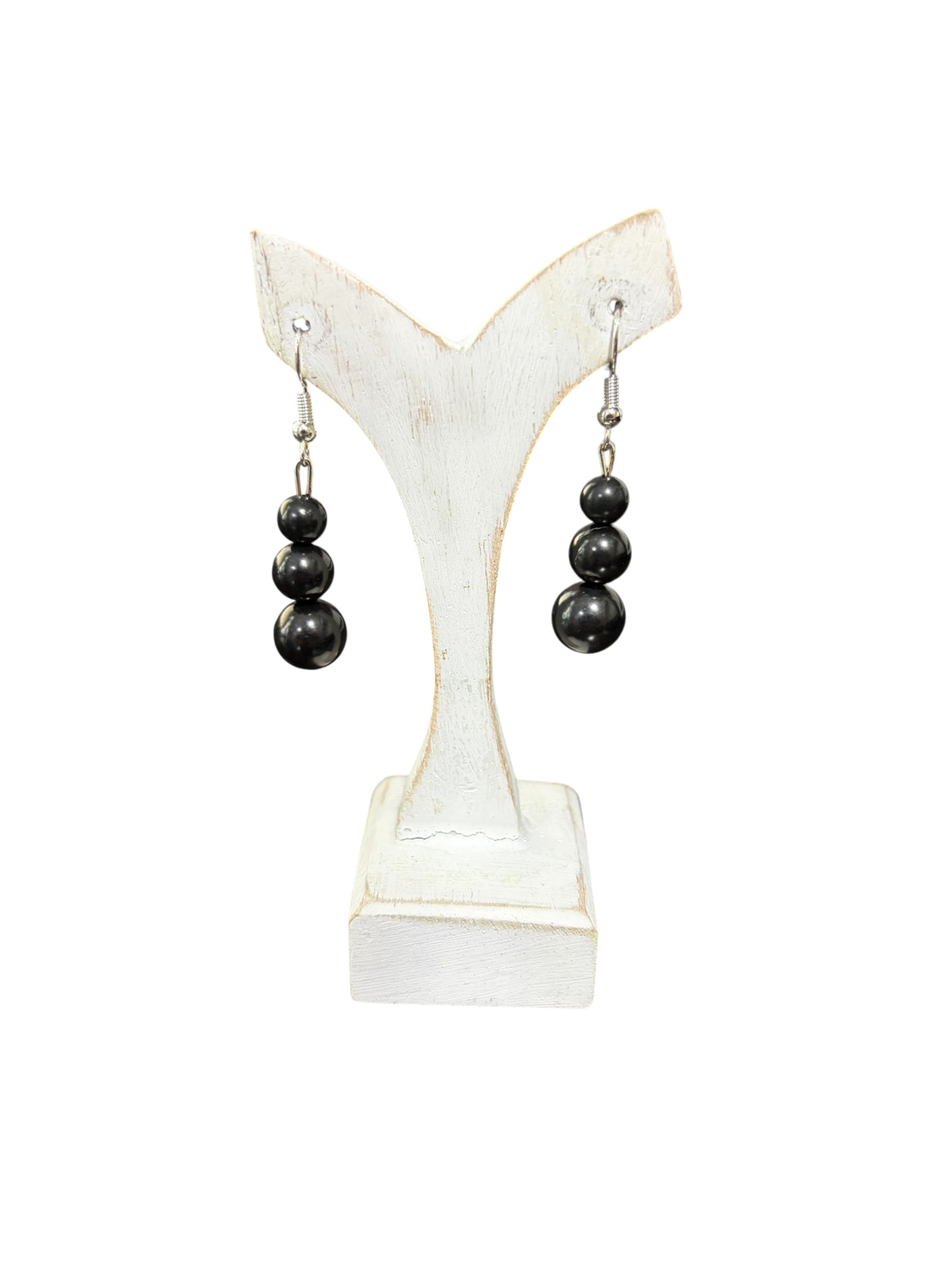 BOUCLES D'OREILLES SHUNGITE - BILLE TRIPLE