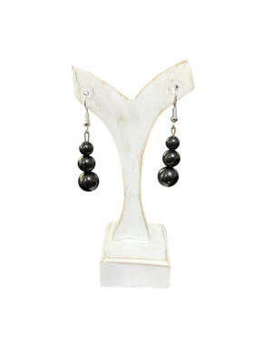 BOUCLES D'OREILLES SHUNGITE - BILLE TRIPLE