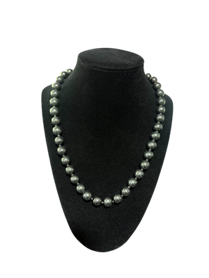 COLLIER SHUNGITE 10mm AVEC SÉPARATEURS - GRAND 22"