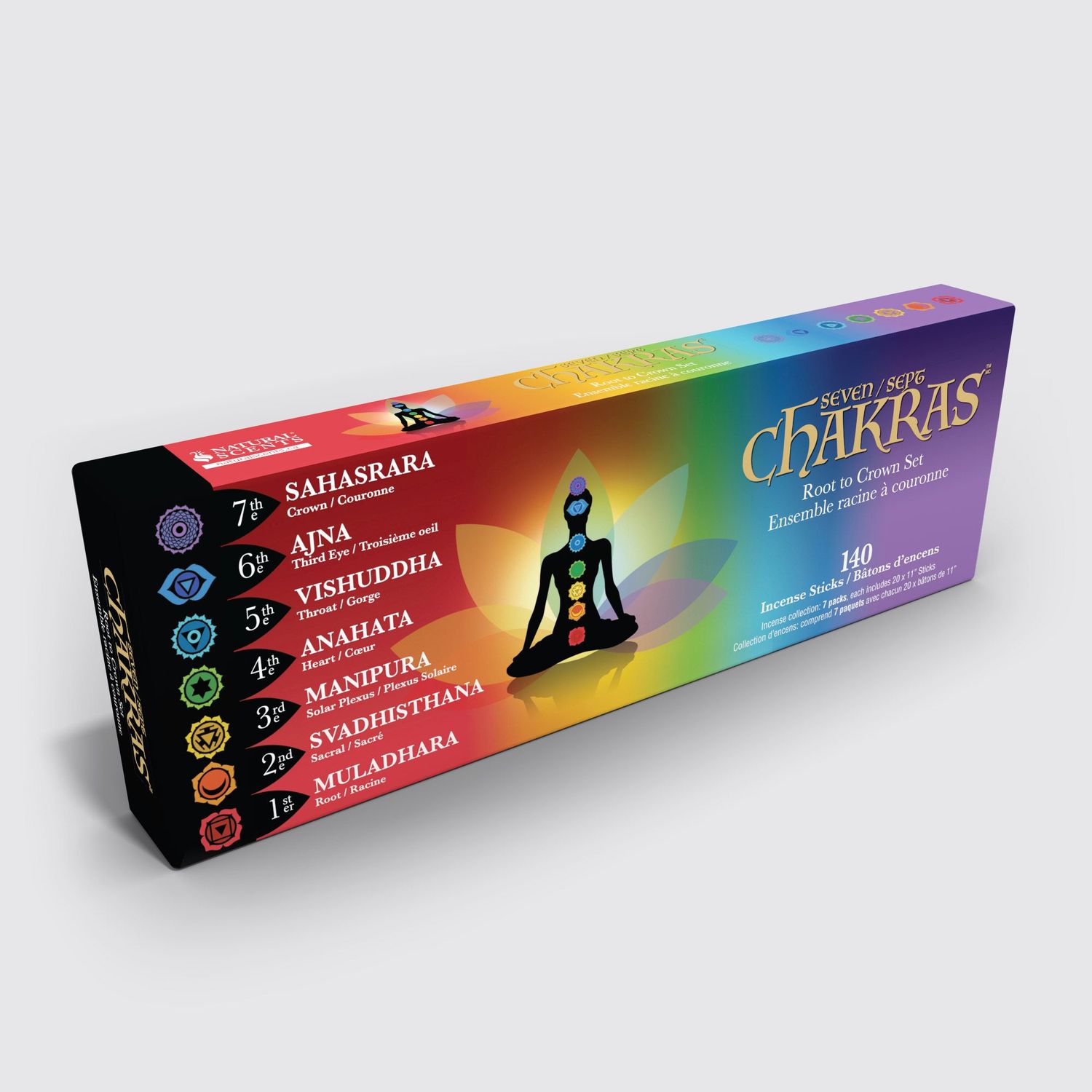 ENCENS BÂTONS ENSEMBLE 7 CHAKRAS 140X