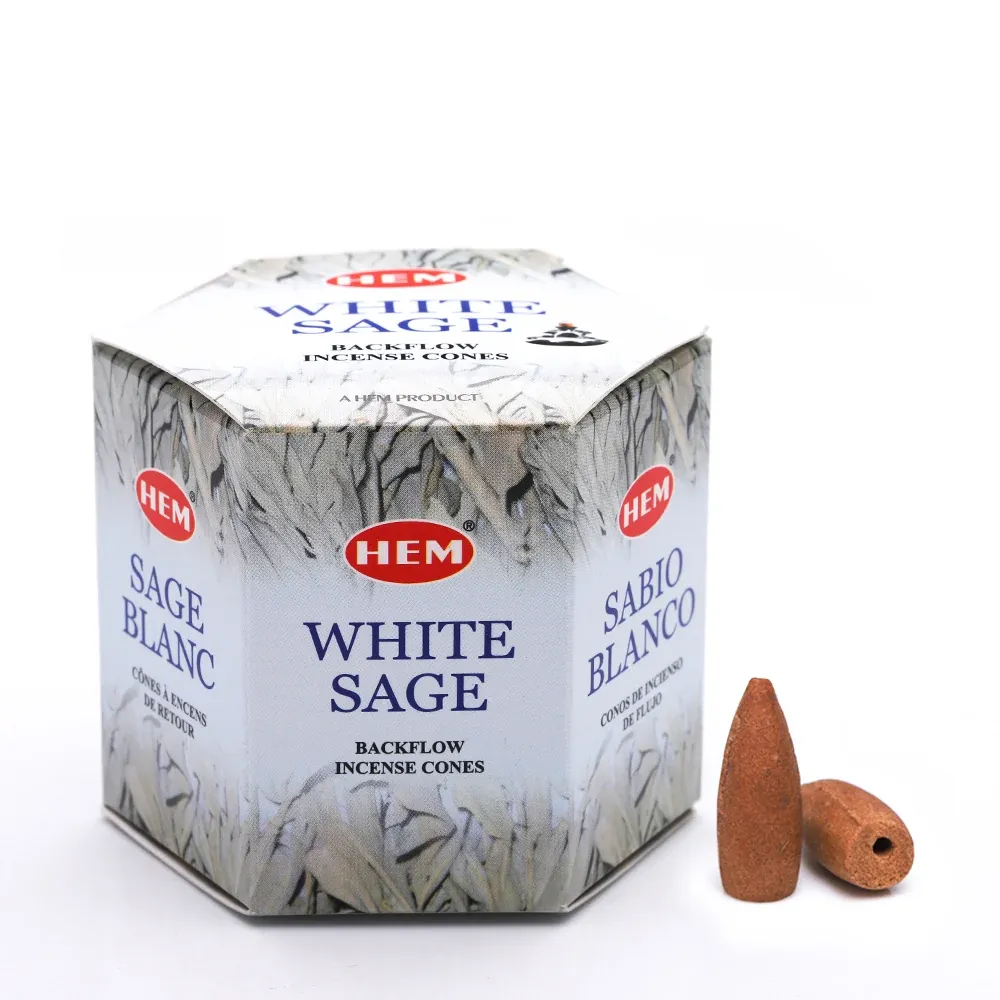 ENCENS SAUGE BLANCHE CONES BACKFLOW HEM 40X