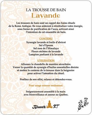 TROUSSE DE BAIN BLANCH'ART - LAVANDE