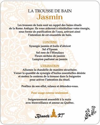TROUSSE DE BAIN BLANCH'ART - JASMIN