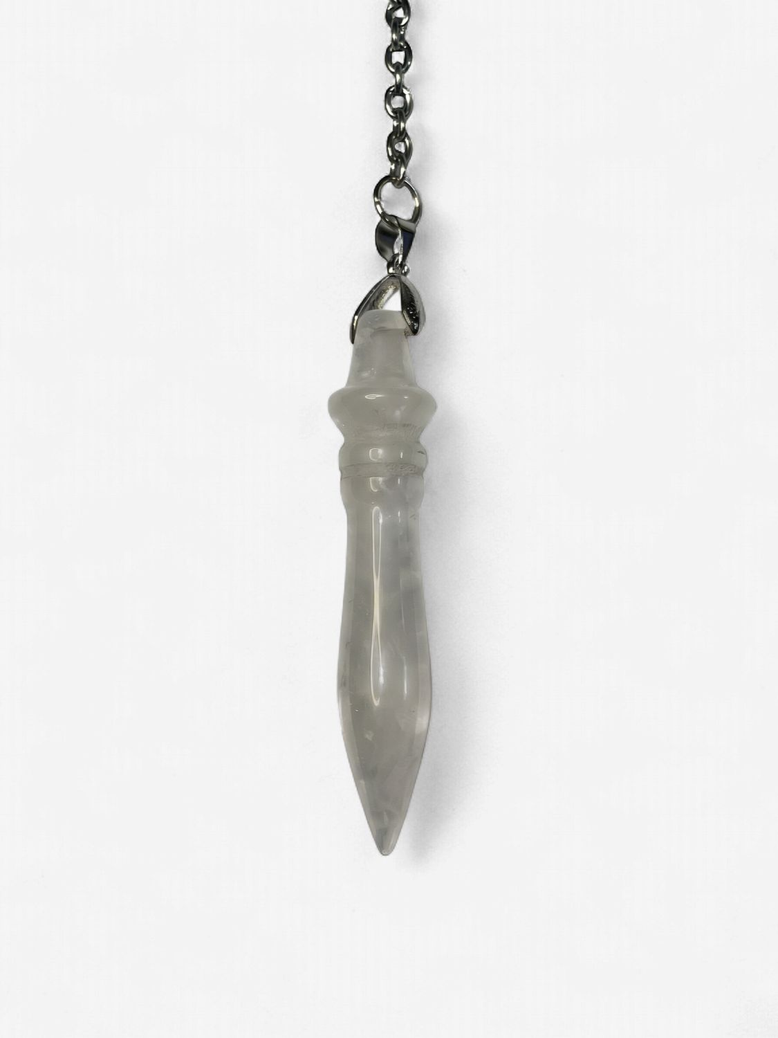 PENDULE POINTE ALLONGÉE + ARBRE DE VIE, Choix de pierre: Quartz clair