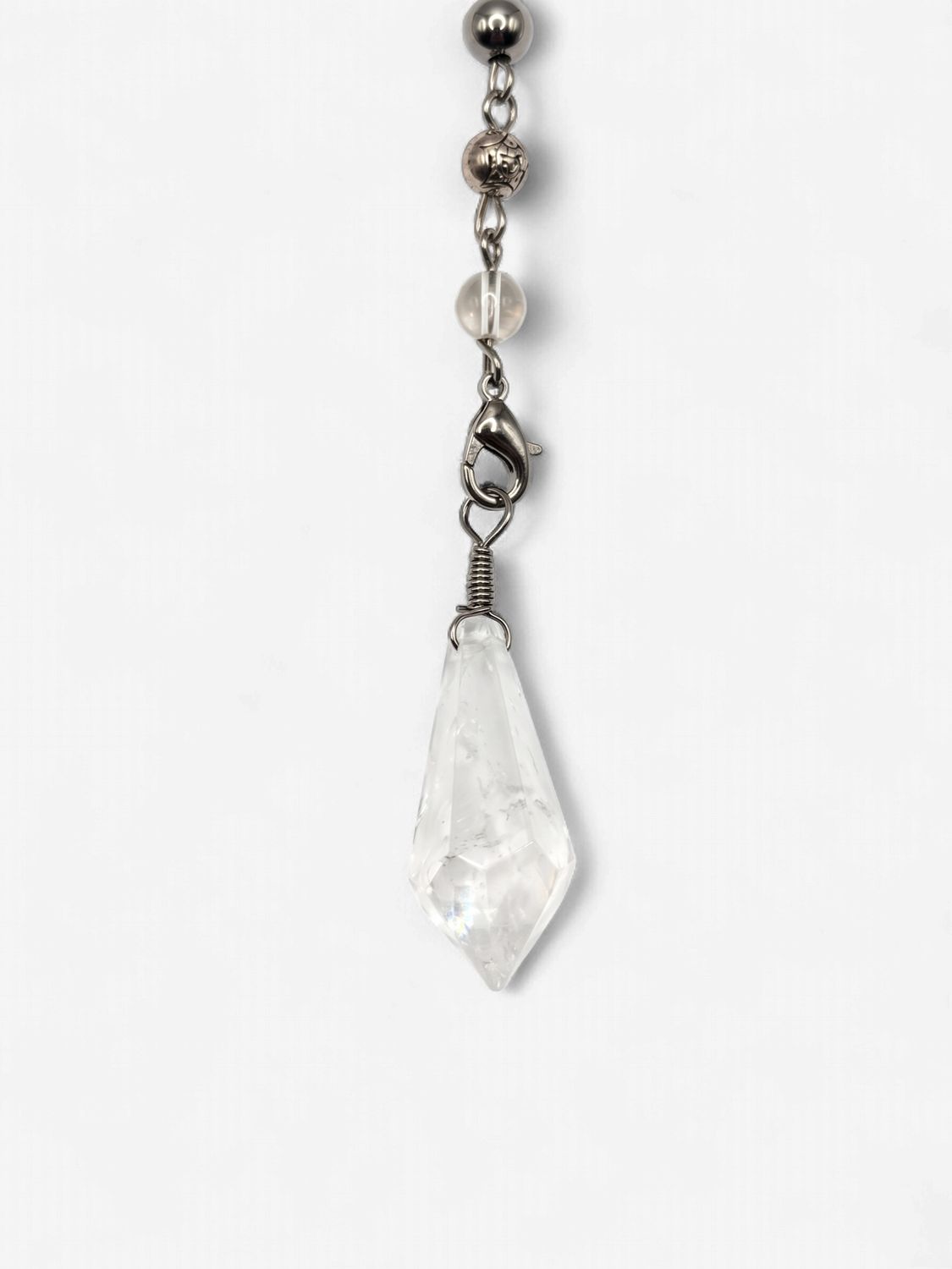 PENDULE POINTE + PLANTE + ARBRE DE VIE, Choix de pierre: Quartz clair