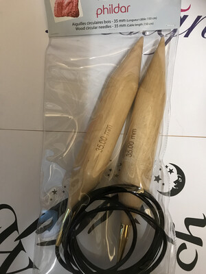 Bamboo circular Knitting Needles 35.00 mm