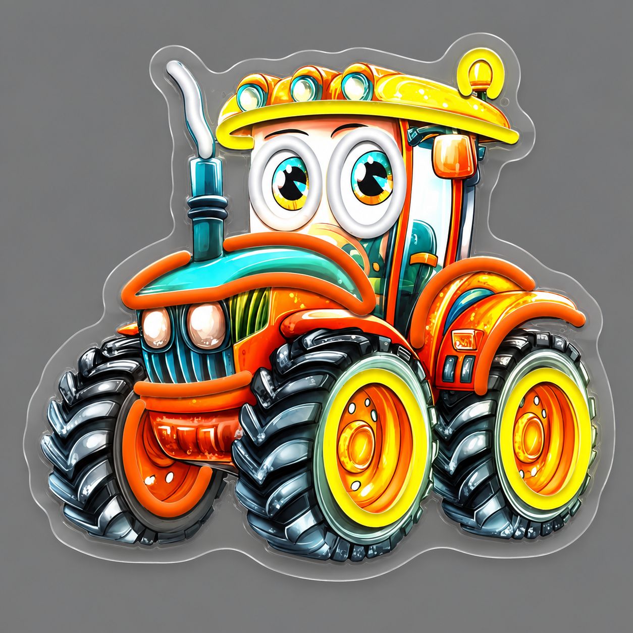 Tractor Cartoon Style Cast Acrylic LED Neon Sign