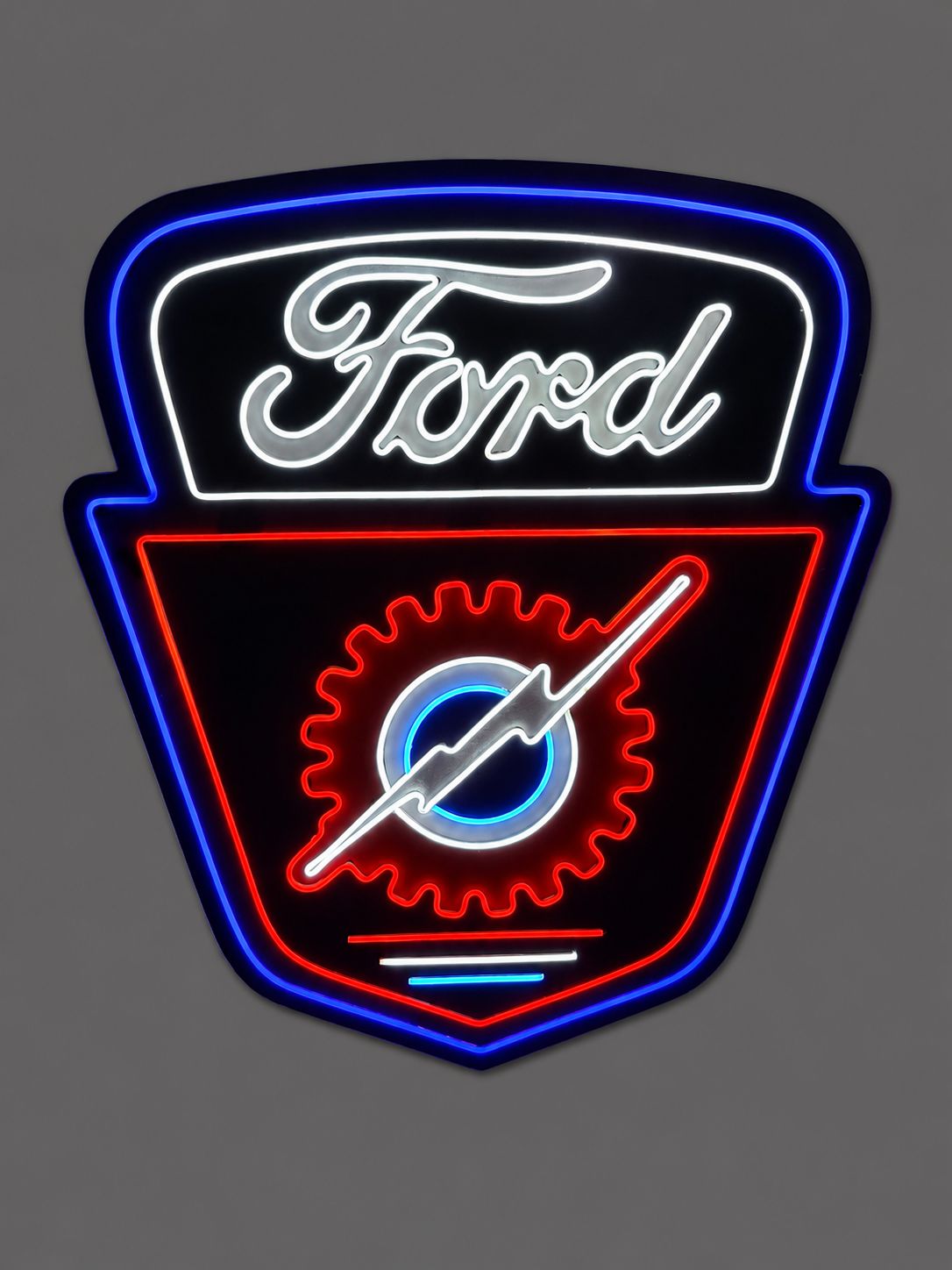 Ford Shield Wooden LED Neon Sign – One of a Kind
