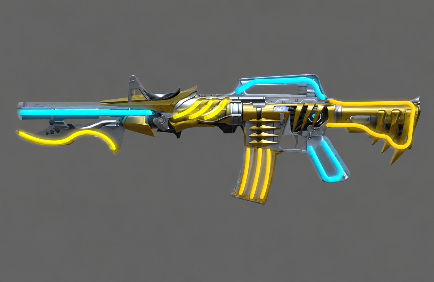 AK STYLE Blue and Yellow Rifle LED Neon Sign