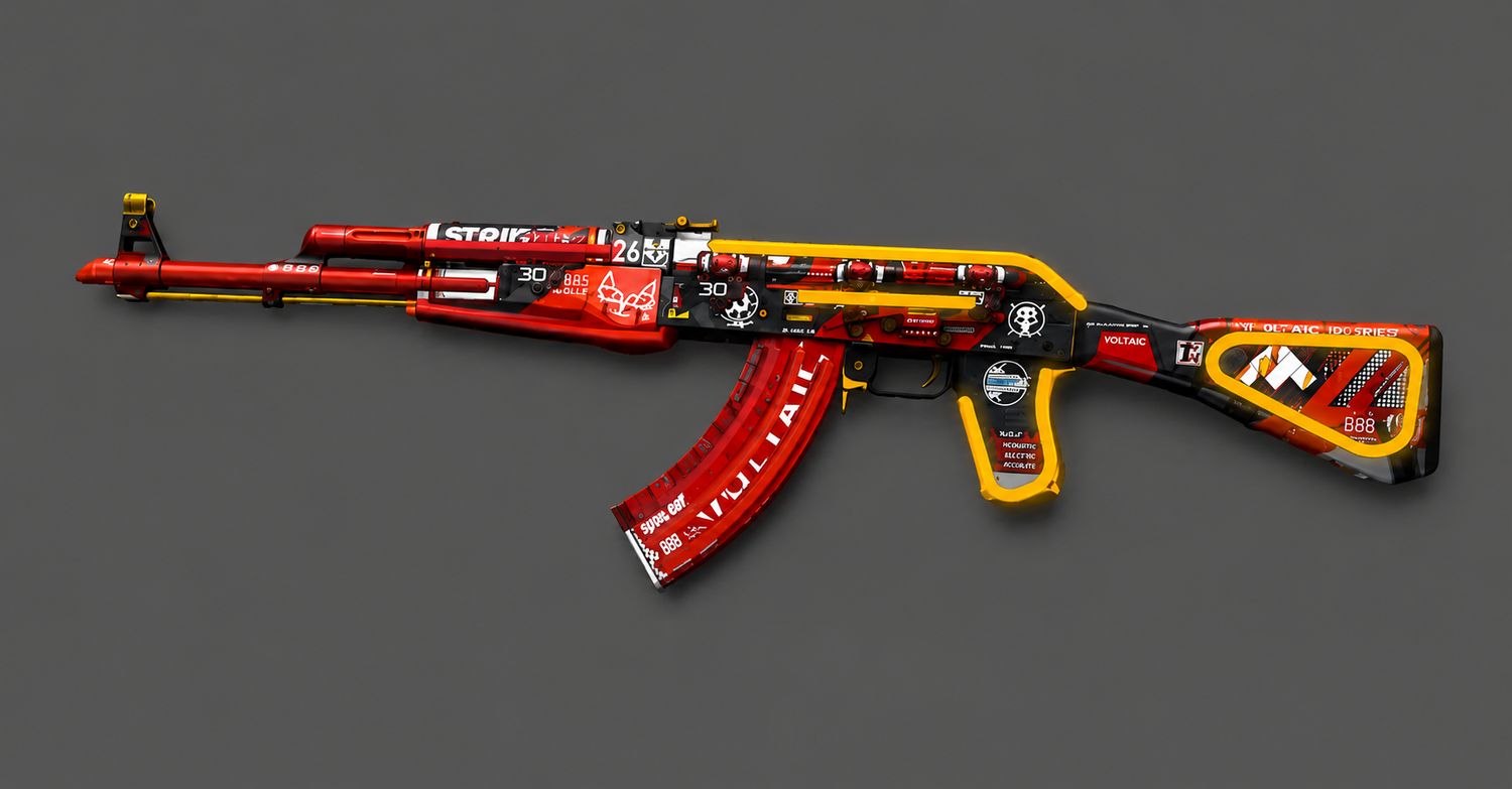 AK-47 Style LED Neon Sign RED / ORANGE
