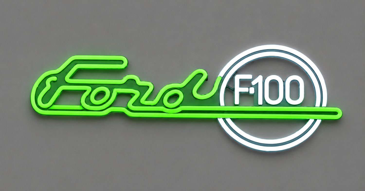 ​Ford F-100 Cast Acrylic LED Neon Sign  GREEN