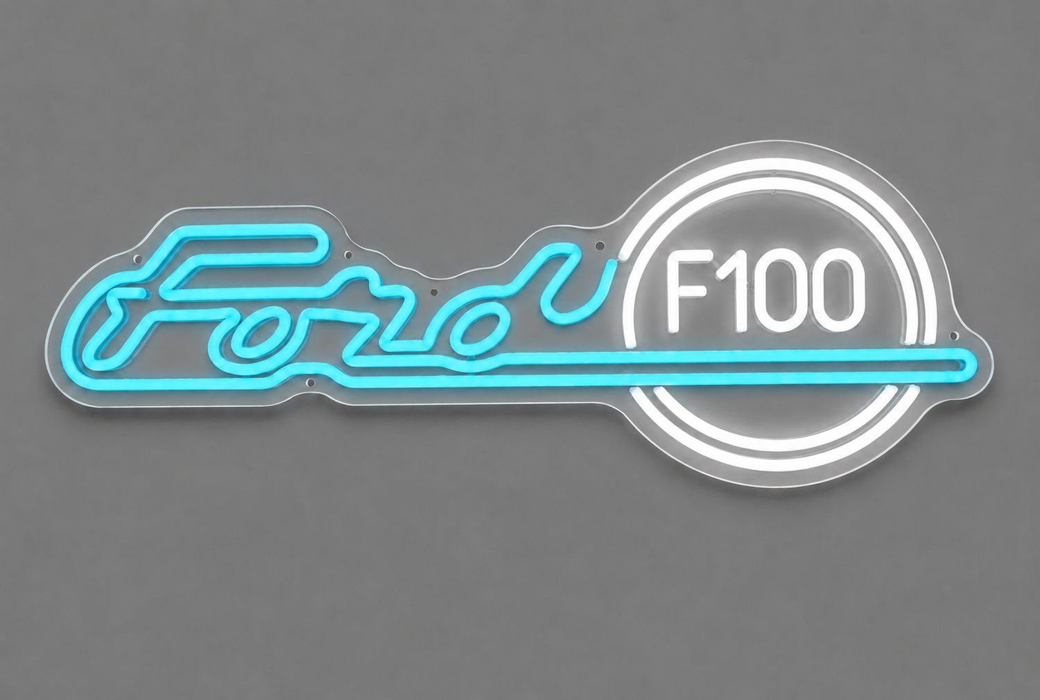 ​Ford F-100 Cast Acrylic LED Neon Sign  LIGHT BLUE