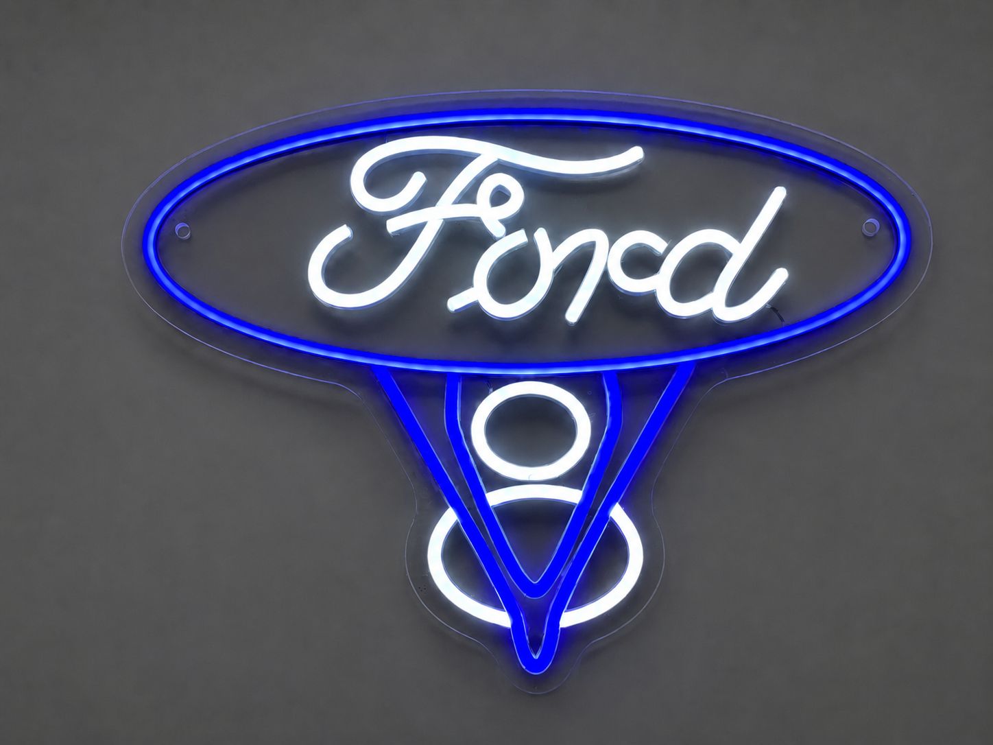 Ford V8 Cast Acrylic LED Neon Sign BLUE