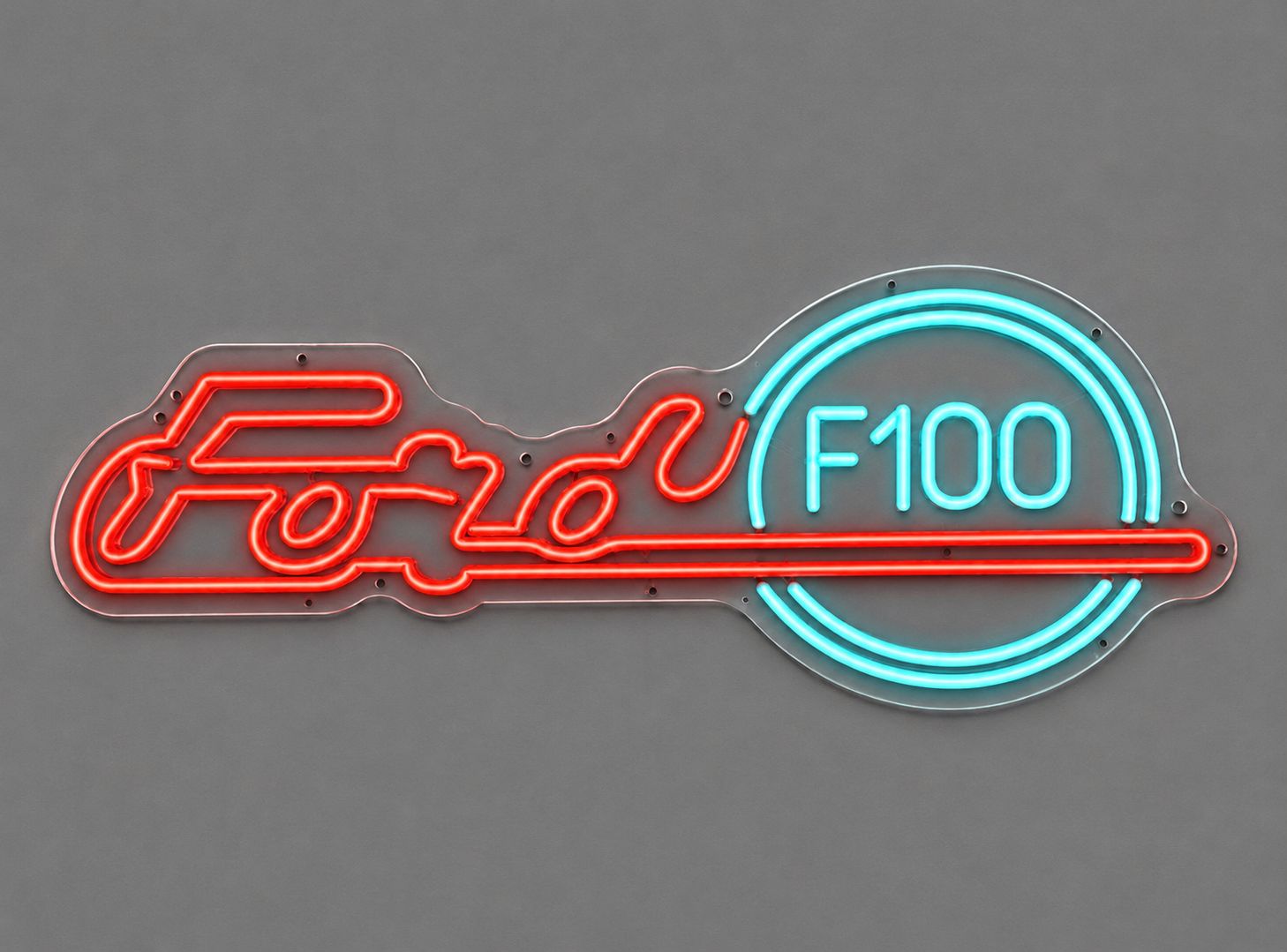 ​Ford F-100 Cast Acrylic LED Neon Sign RED