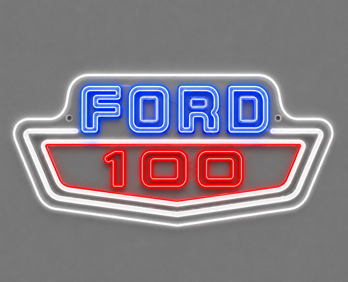 Ford 100 Hood Emblem Cast Acrylic LED Neon Sign