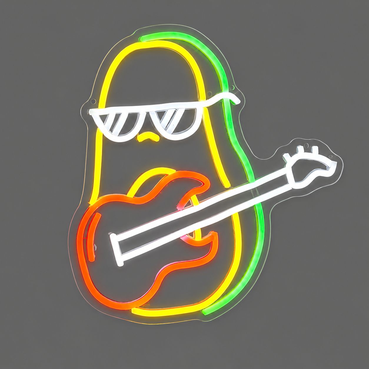 Avocado with Guitar LED Neon Sign