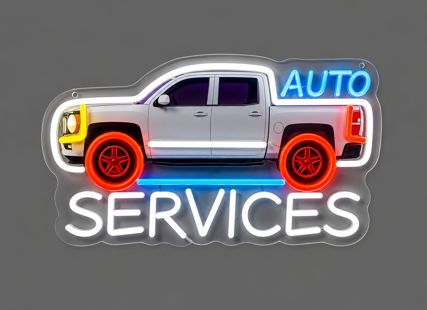 Auto Services Truck LED Neon Sign