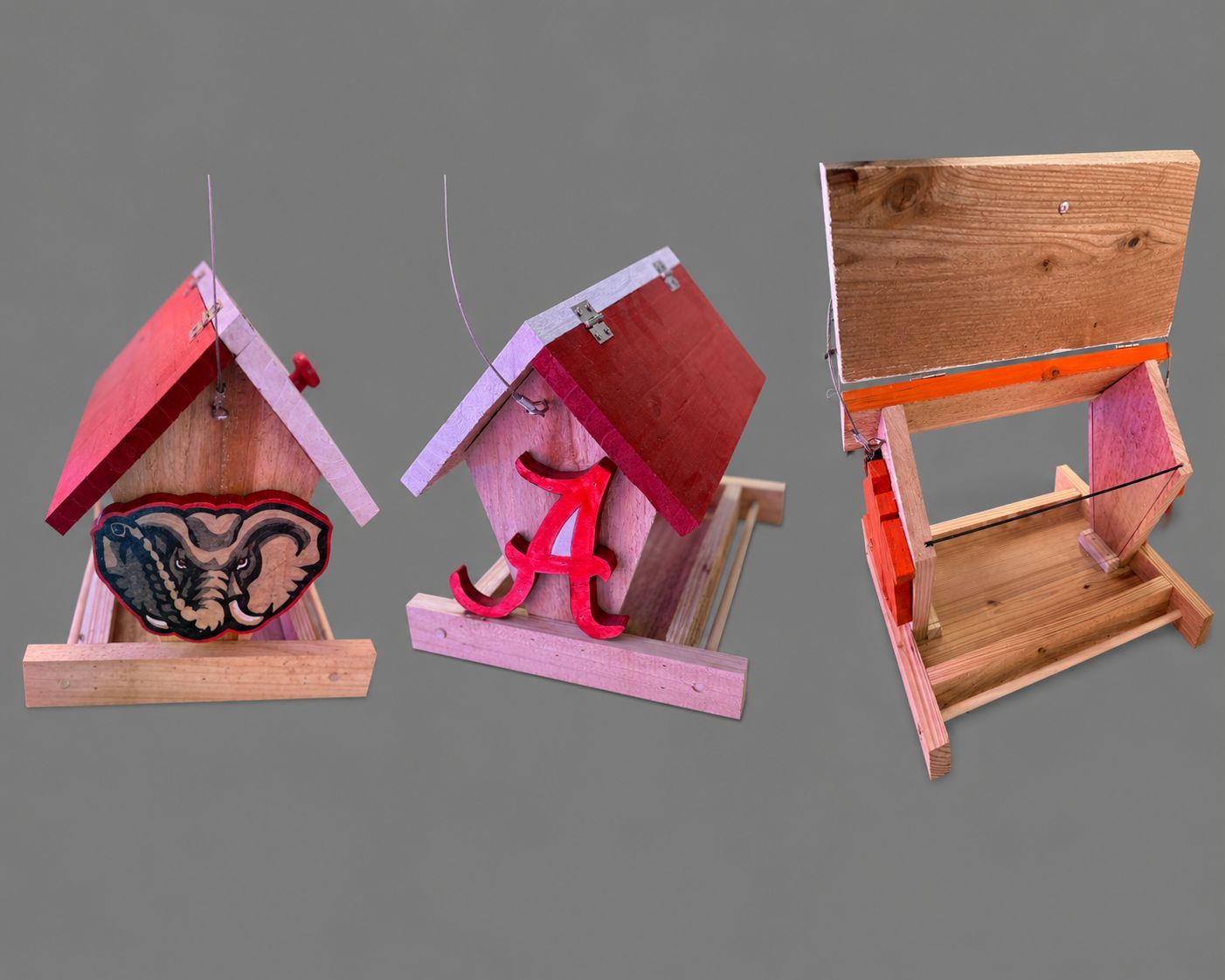 Alabama Crimson Tide Handmade Wooden Bird Feeder