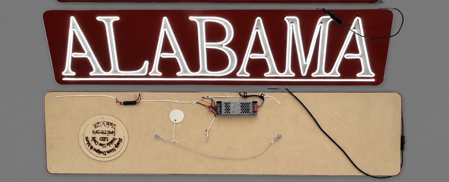 Alabama Handmade Wooden LED Neon Sign