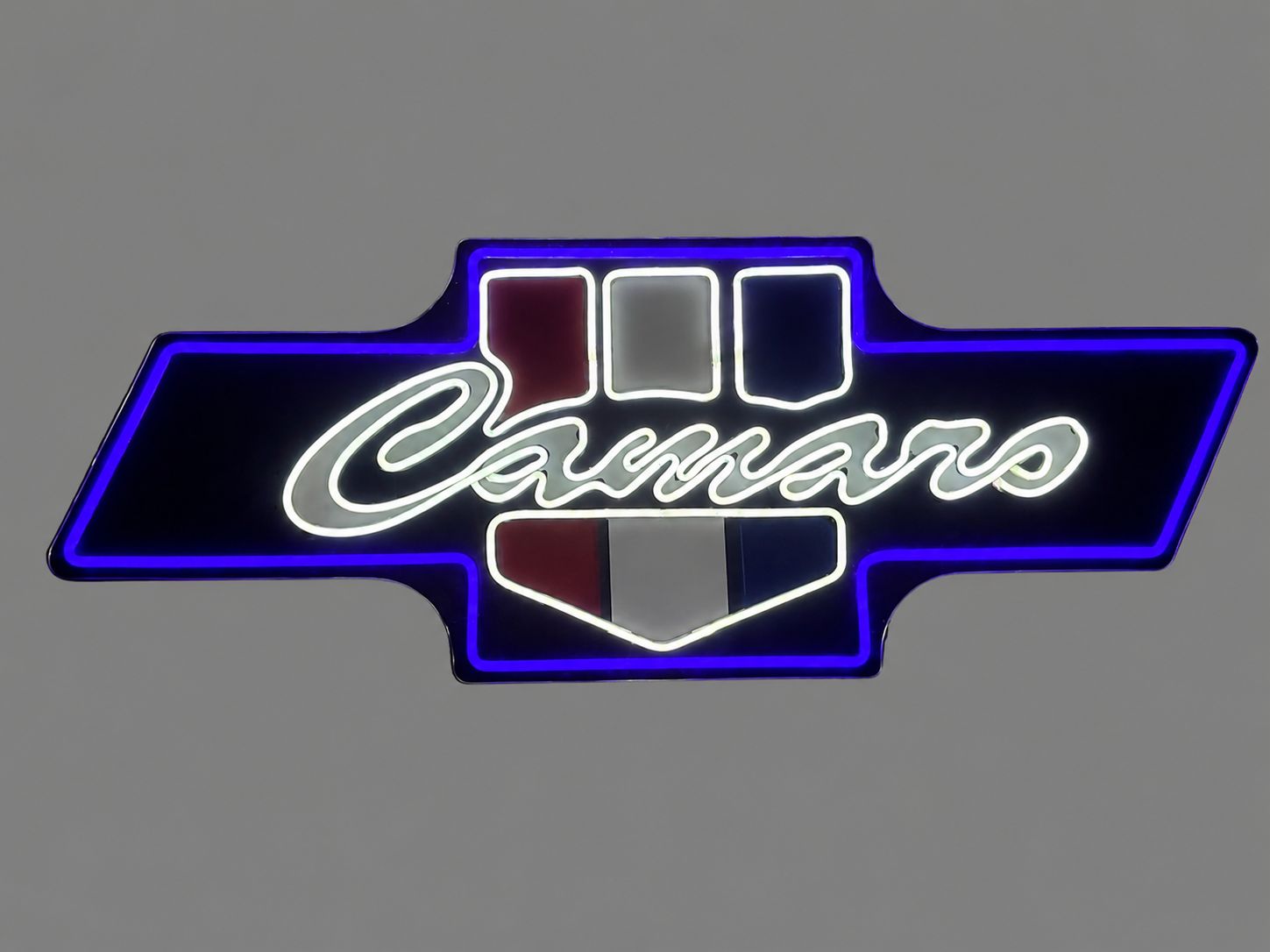 Camaro Handmade Wooden LED Neon Sign RED WHITE BLUE
