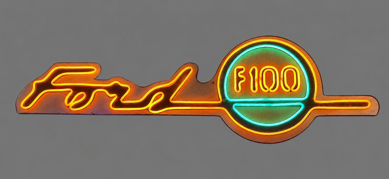 Ford F-100 Handmade Wooden LED Neon Sign