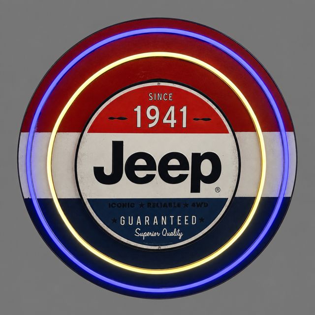 Jeep Since 1941 Wood and Metal LED Neon Sign