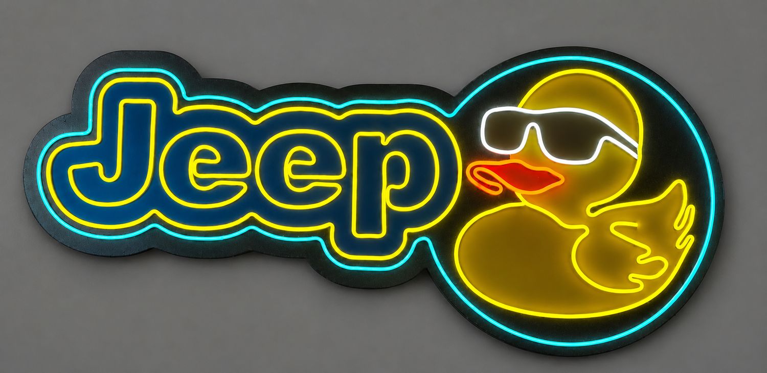 Jeep Duck Handmade Wooden LED Neon Sign