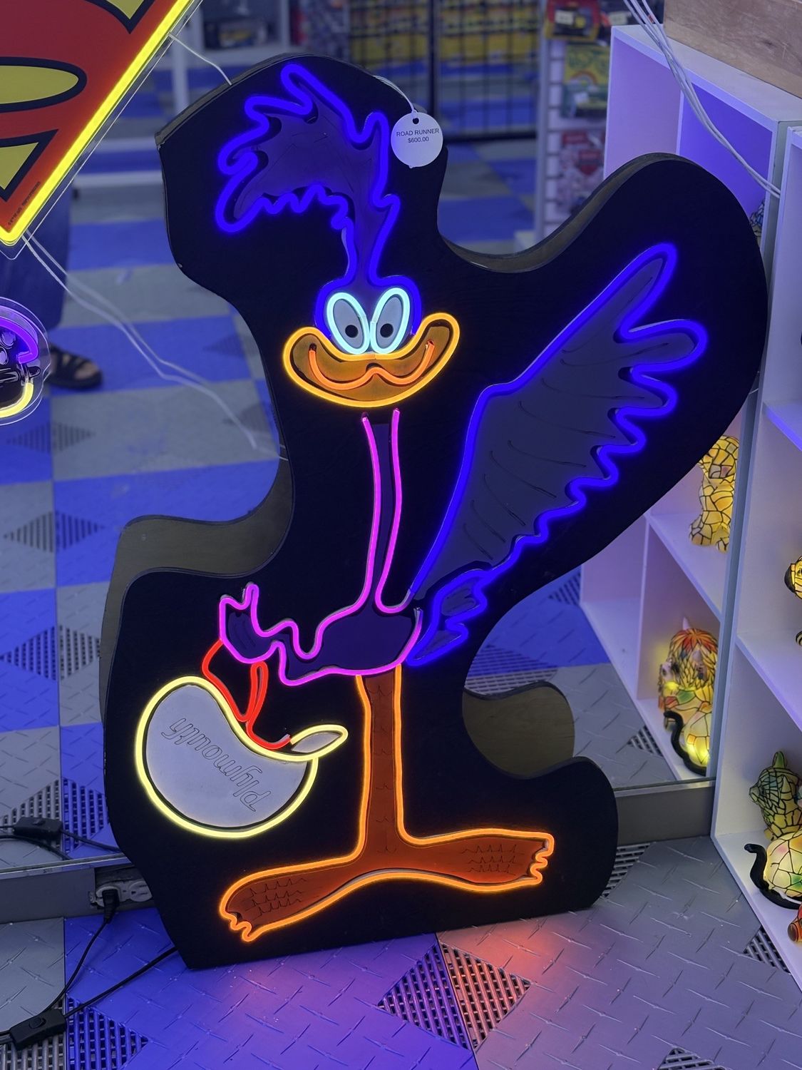 Road Runner Wooden LED Neon Sign – Approximately 4 Feet Tall