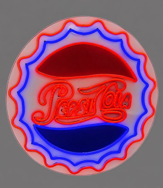 Pepsi-Cola Wooden LED Neon Sign – Approx. 28 Inches